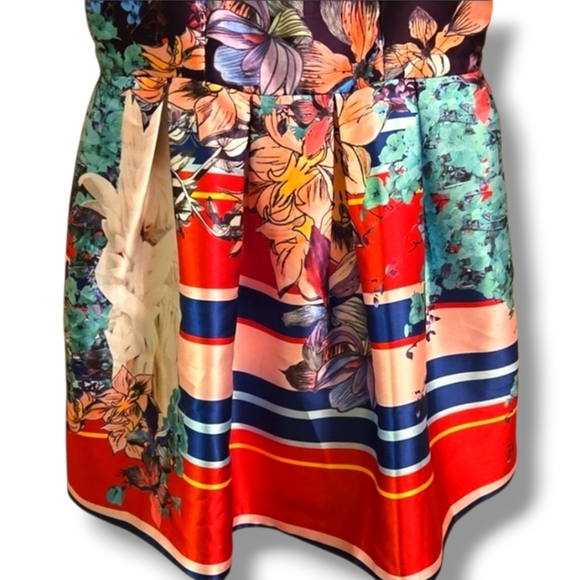 Floral Graphic Silk Blend Mini Dress - Picture 3 of 5